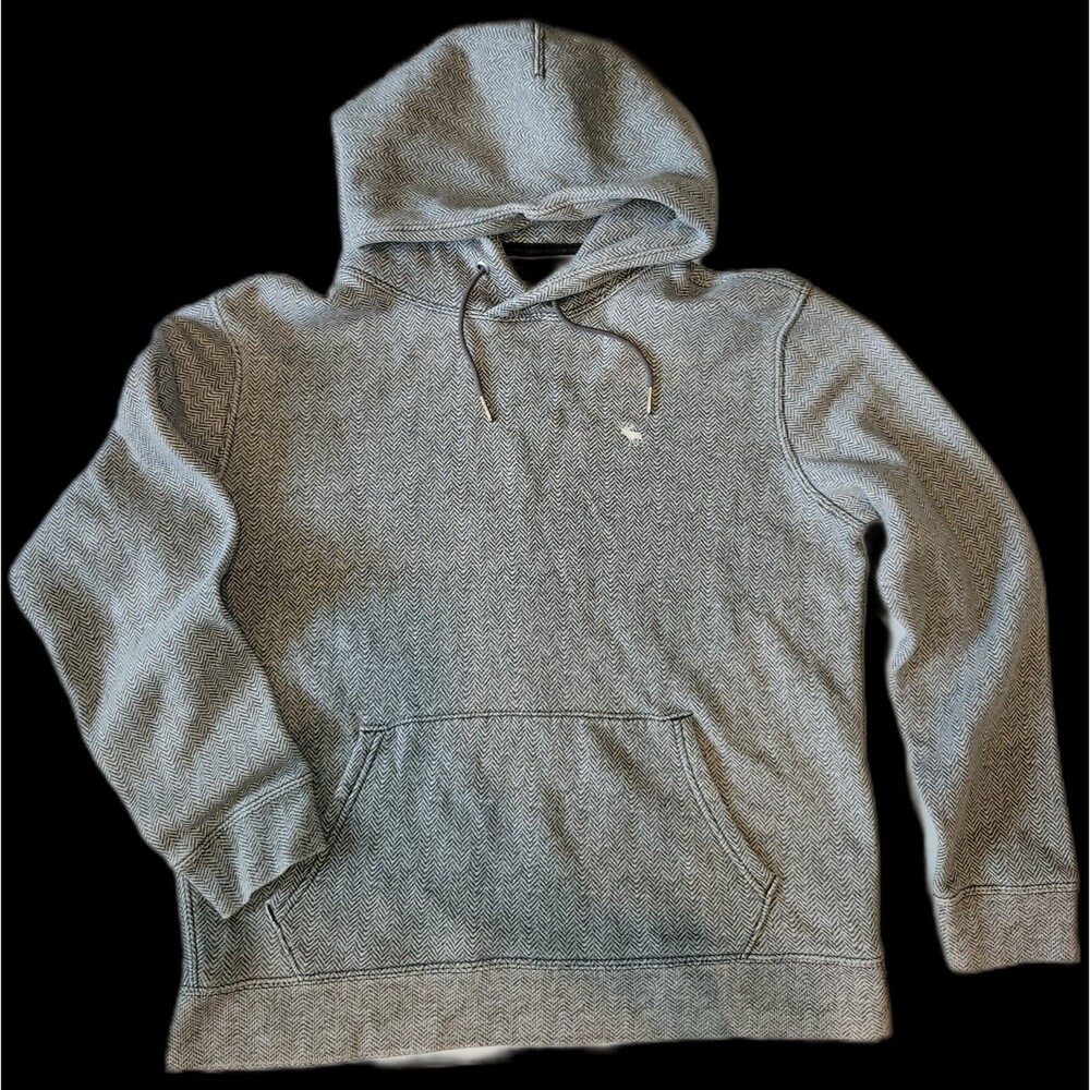 Abercrombie & Fitch Soft Fleece Herringbone Pullover Hoodie Gray y2k pullover